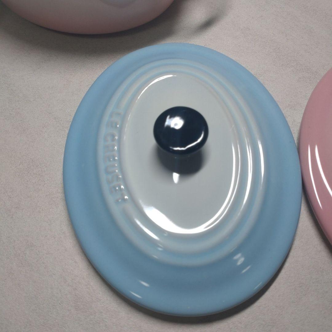 LE CREUSET ミニオバールココット　水色　ピンク