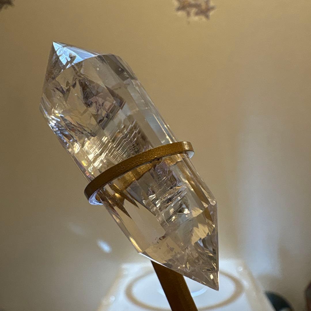 高品質 水晶24面ダブルポイント♡No.2528