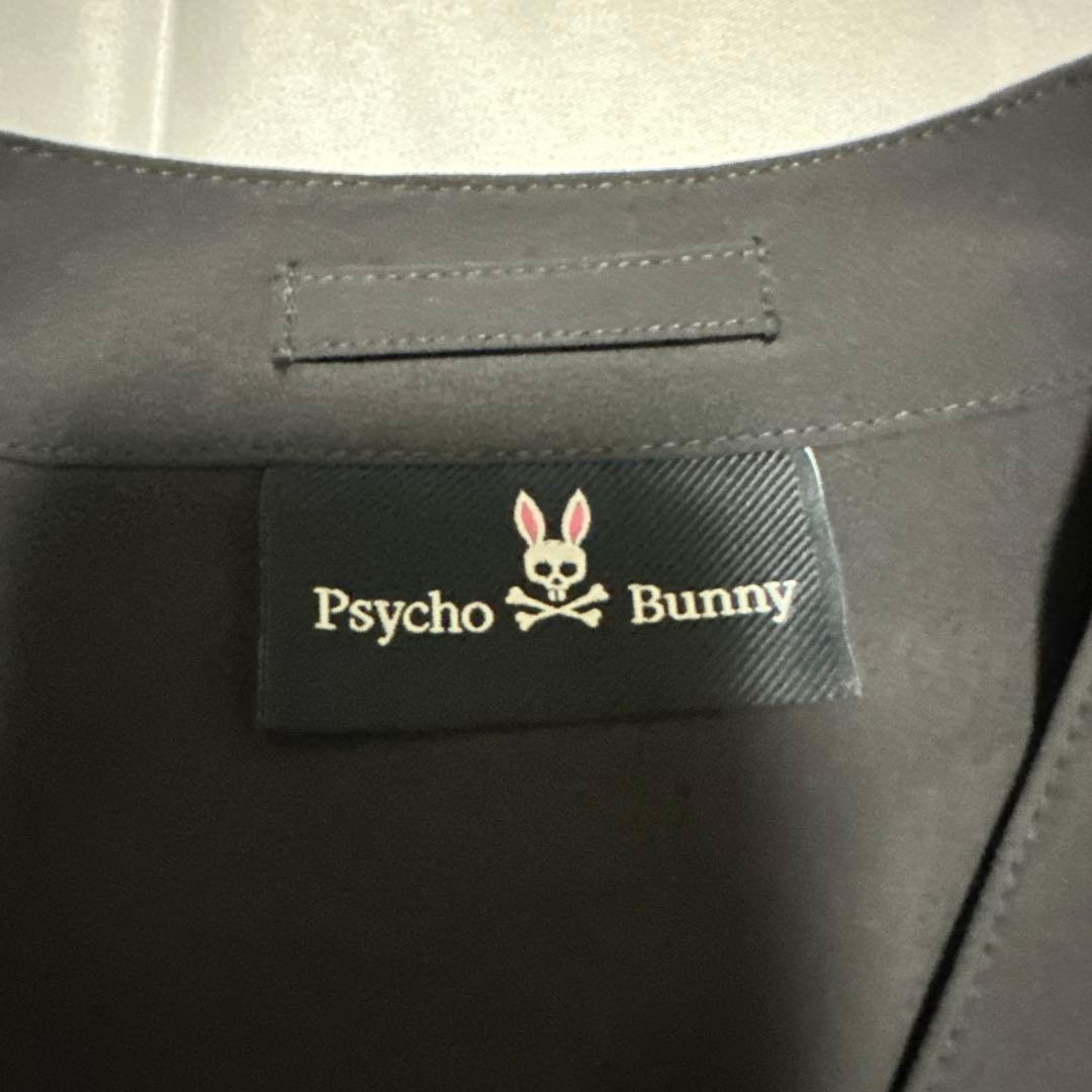 PsychoBunnyサイコバニーSOLOTEXタフタノーカラーブルゾン炭黒
