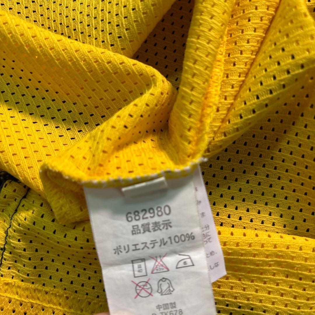 ★8SM2 UMBRO メッシュ　Tシャツ　ゲームシャツ　イエロー　L 古着