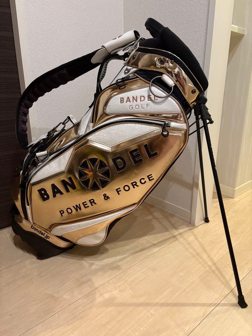 BANDEL バンデル ゴルフバッグ キャディバッグ ゴールド・ホワイト 限定品