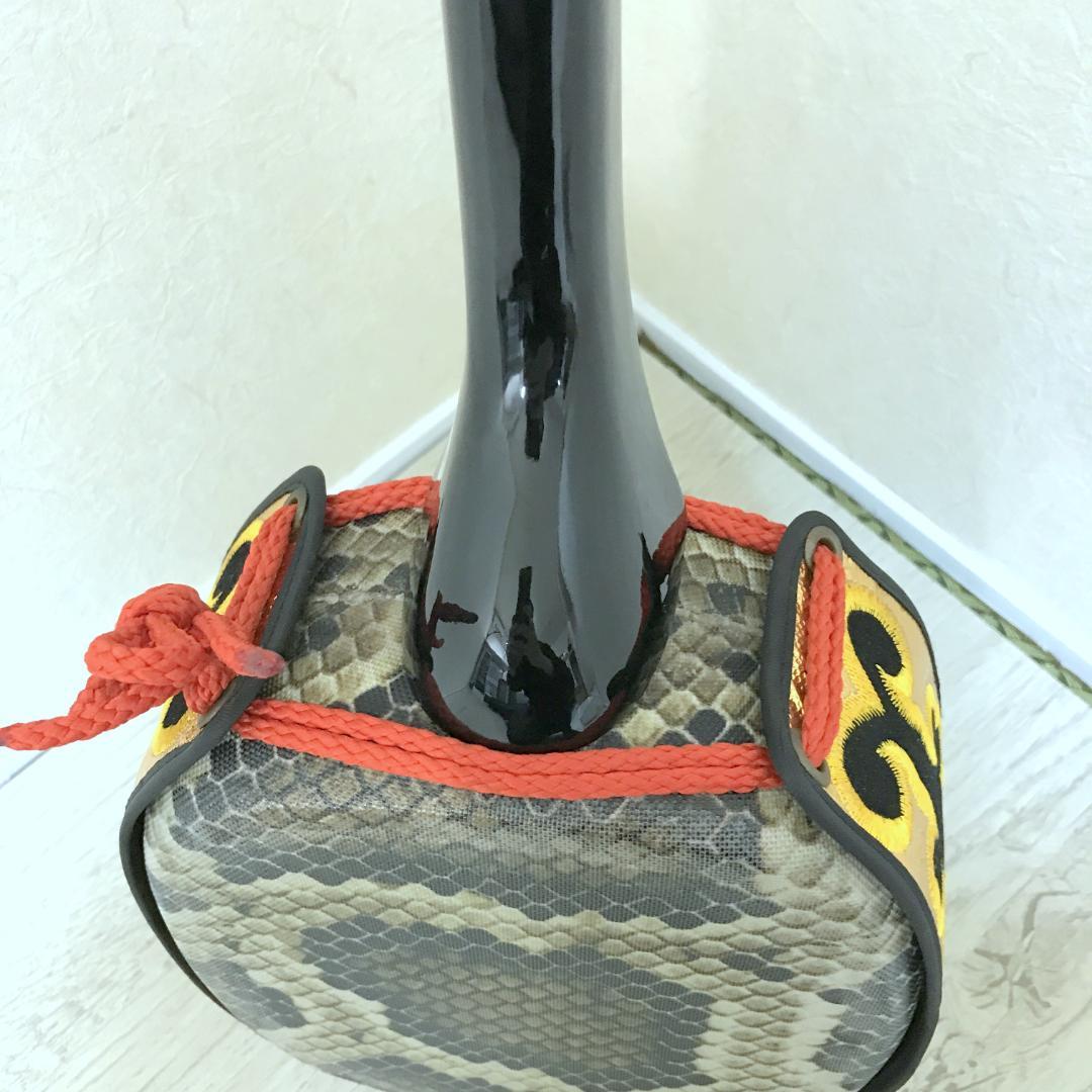 【美品】沖縄三線 伝統 蛇柄 人工革 初心者セット ソフトケース付 弦楽器
