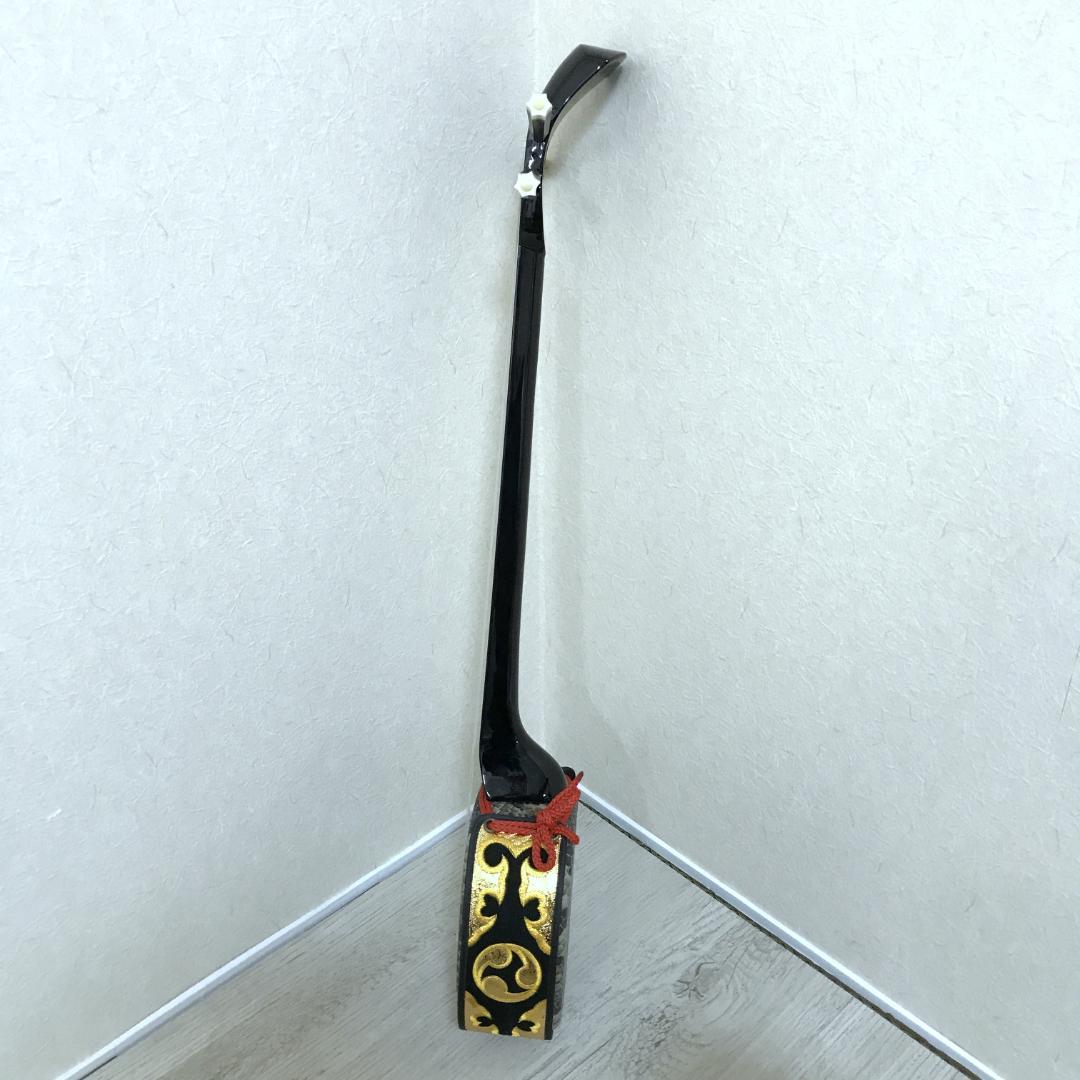 【美品】沖縄三線 伝統 蛇柄 人工革 初心者セット ソフトケース付 弦楽器