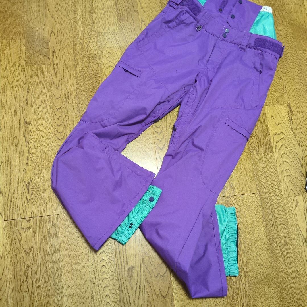 ROXY　スノボウェア　上下セット　Ｍ　ボーダー　カラフル　パープル