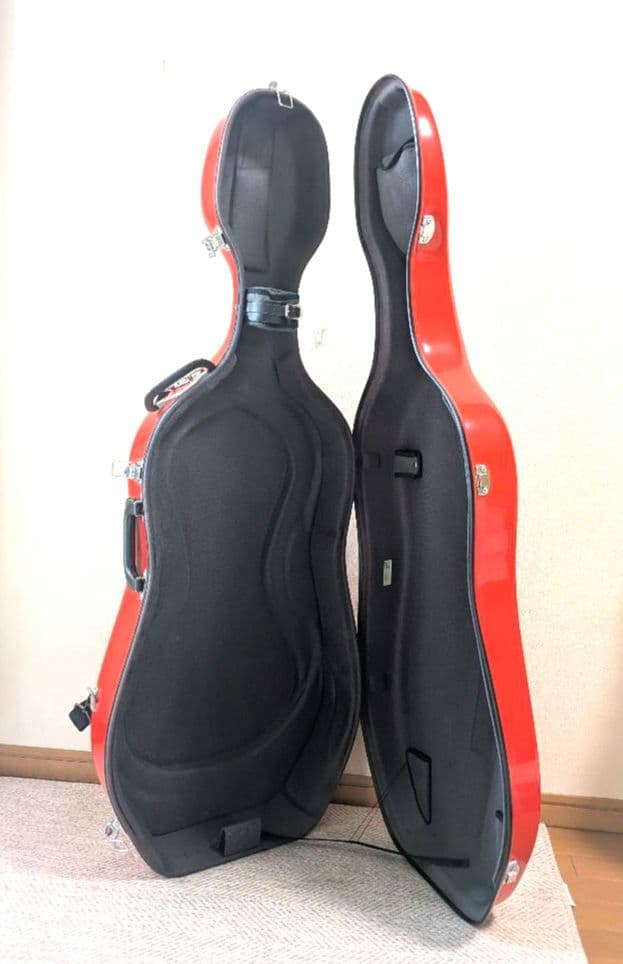 GEWAゲバ チェロハードケース オレンジレッド（バーミリオン)5.1kg