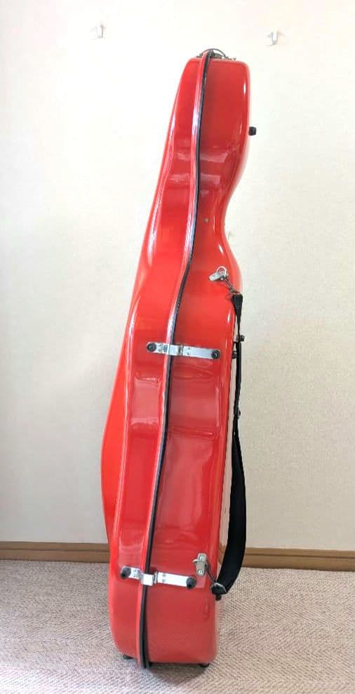 GEWAゲバ チェロハードケース オレンジレッド（バーミリオン)5.1kg
