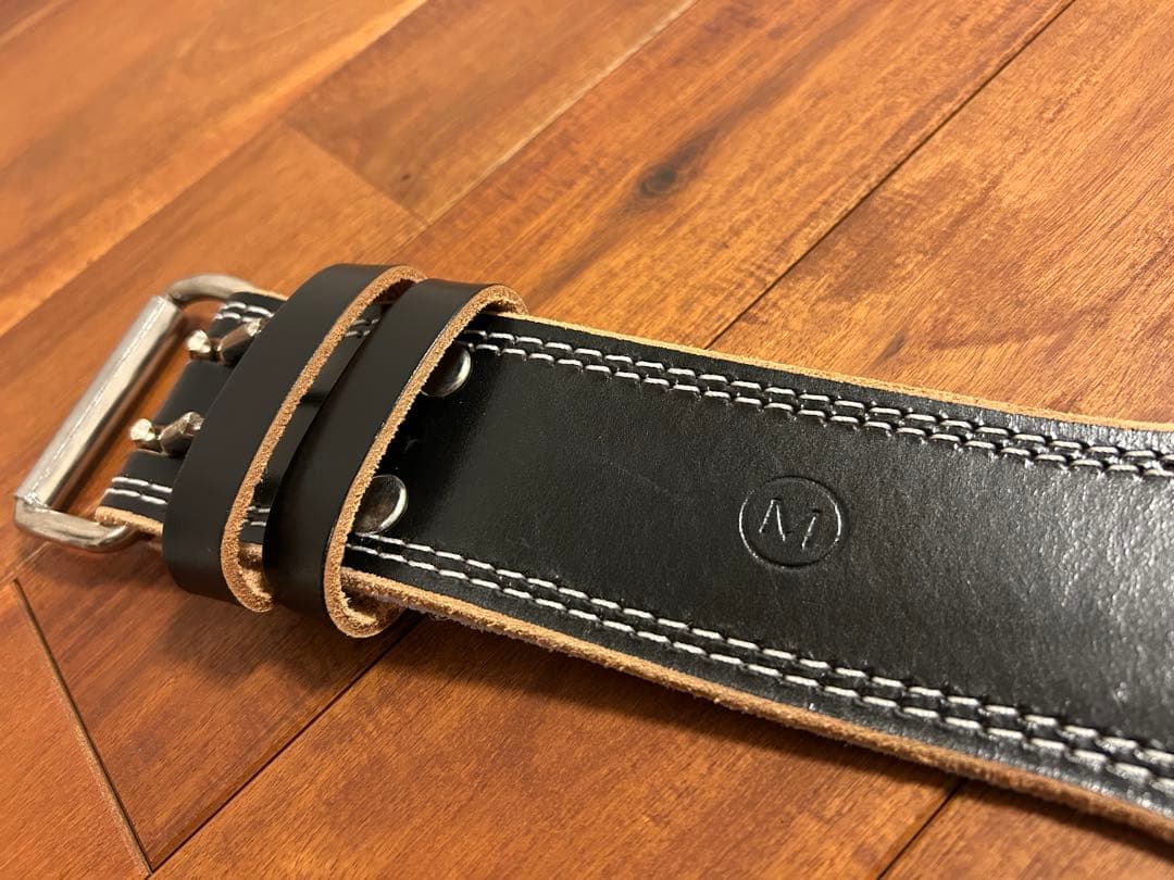 【美品】ゴールドジム　EXレザーベルト　Mサイズ 黒