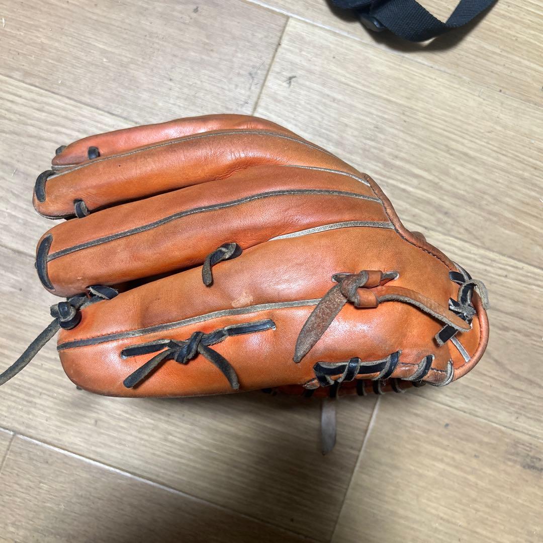 硬式野球グローブ オレンジレザー