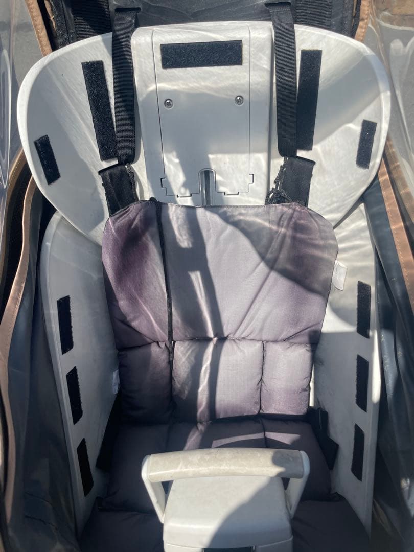 ブリヂストン ビッケ ３人乗り 子供乗せ ベージュレ レイン日除カバー付き