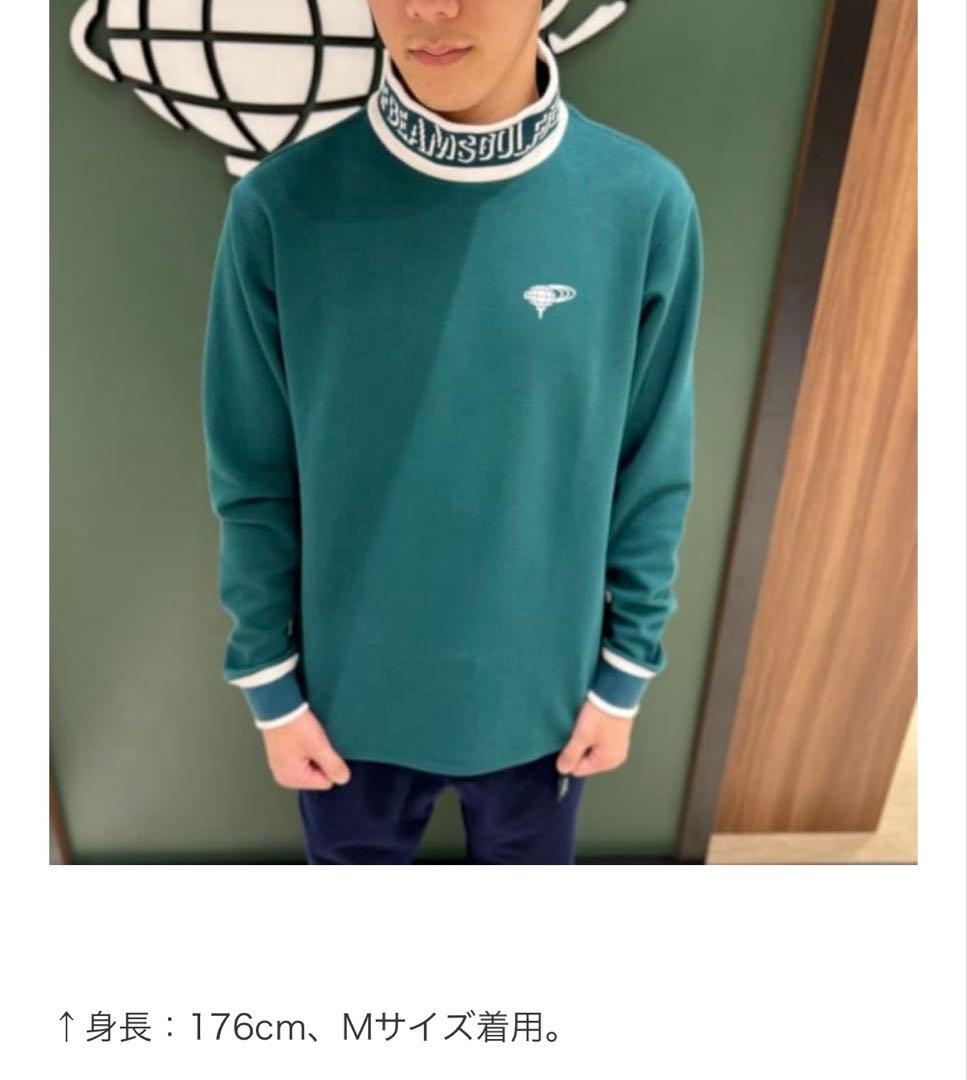 完売品✨BEAMS GOLF リブロゴ ツイルジャージ モックネックシャツ