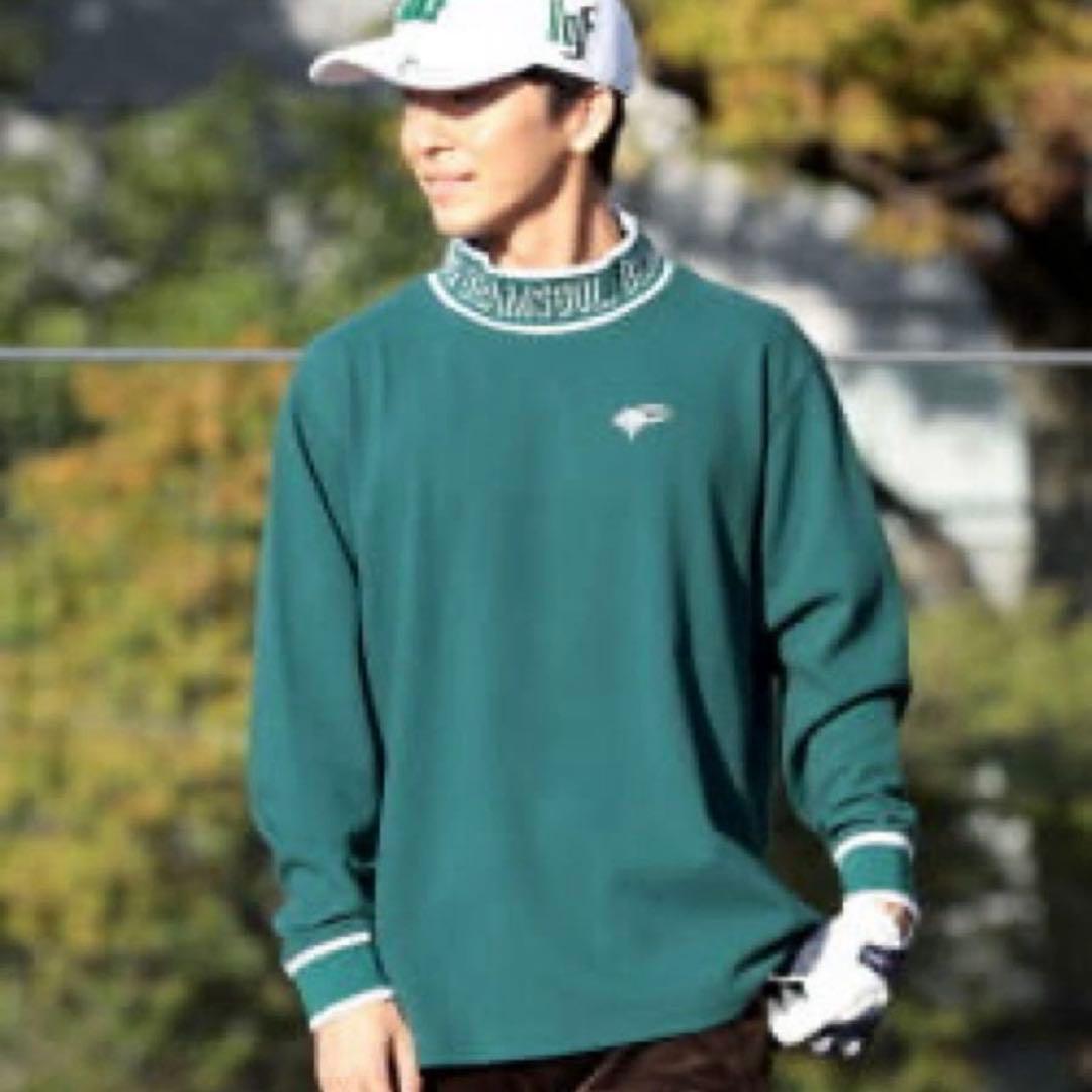 完売品✨BEAMS GOLF リブロゴ ツイルジャージ モックネックシャツ