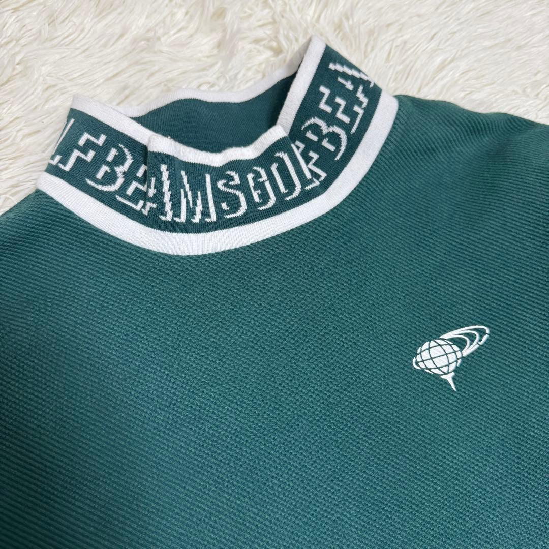 完売品✨BEAMS GOLF リブロゴ ツイルジャージ モックネックシャツ