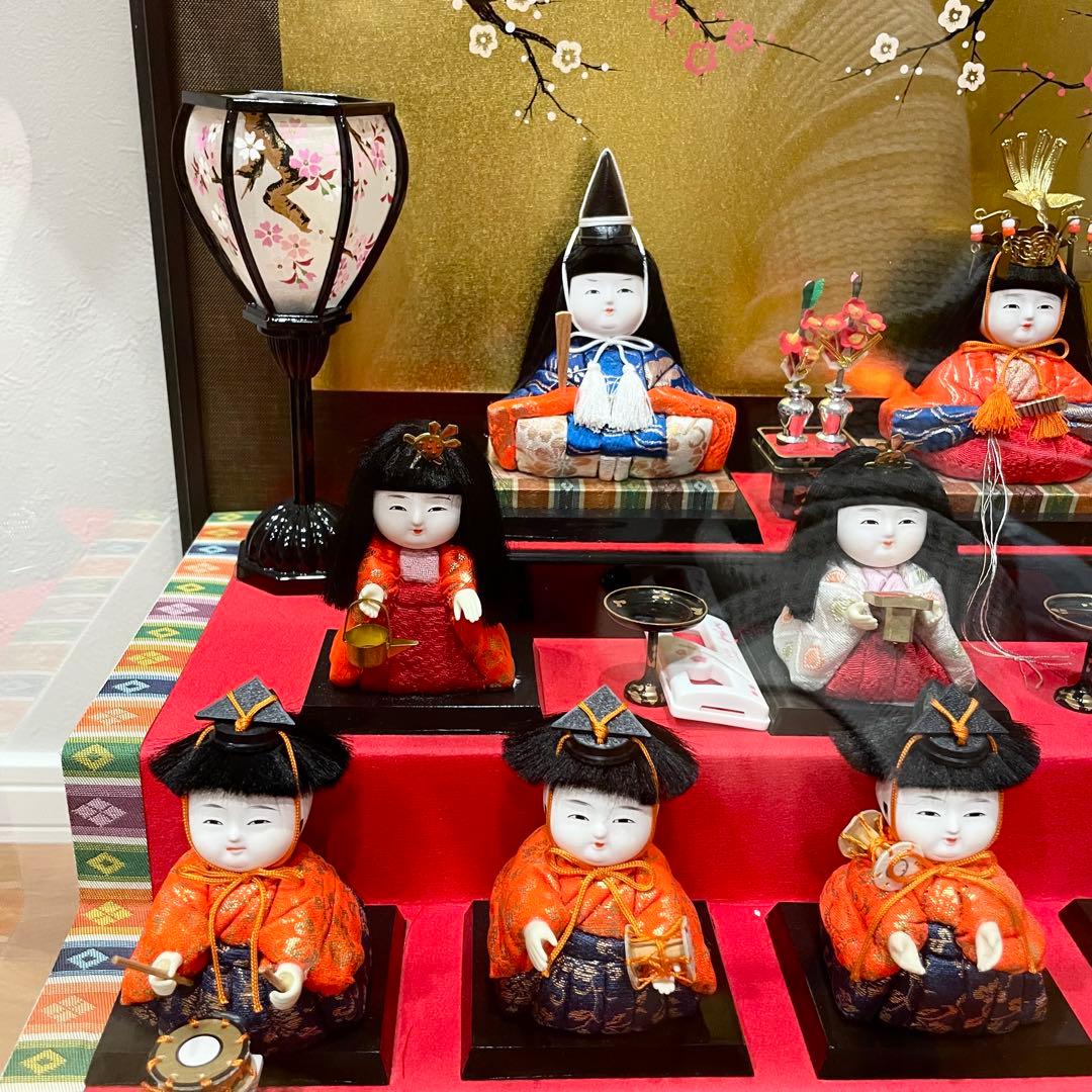 【極美品】お雛様　久月　木目込み　五段飾り　雛人形　ガラスケース