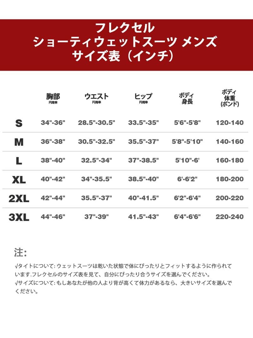 FLEXEL ショート ウェットスーツ レディース サーフ 水泳 3XL