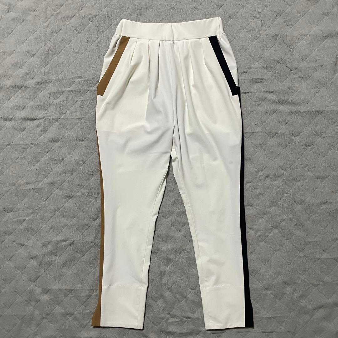 ●TMGゴルフ●ストレッチパンツ ホワイト ブラック 0 スラックス ベージュ系