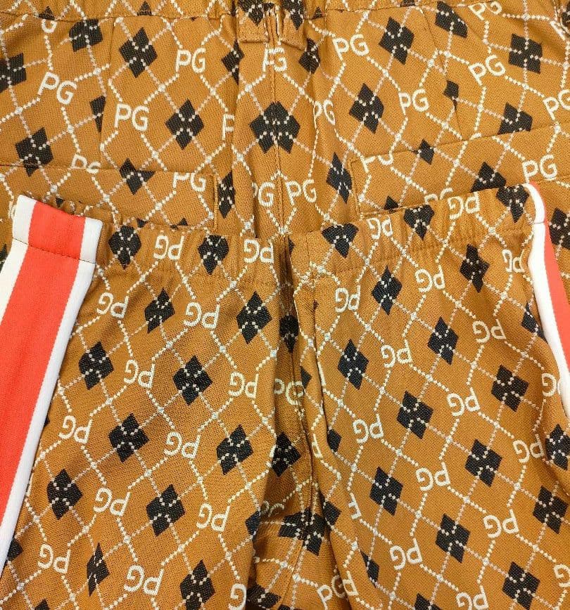 【新品】PEARLYGATESジャガード ジョガーパンツ アーガイル柄ブラウンM