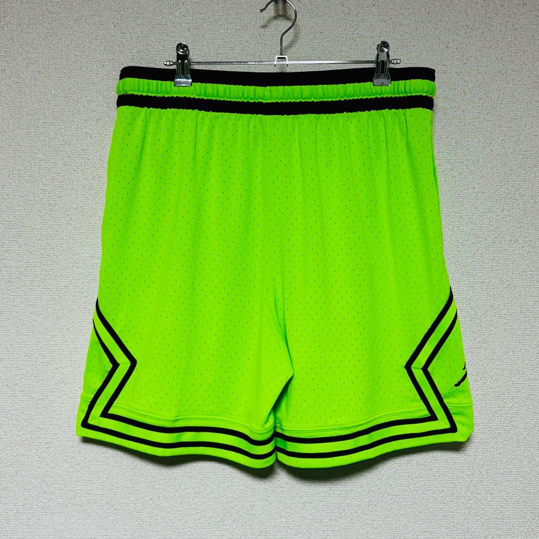 蛍光グリーン ジャンプマンロゴ バスケットパンツ