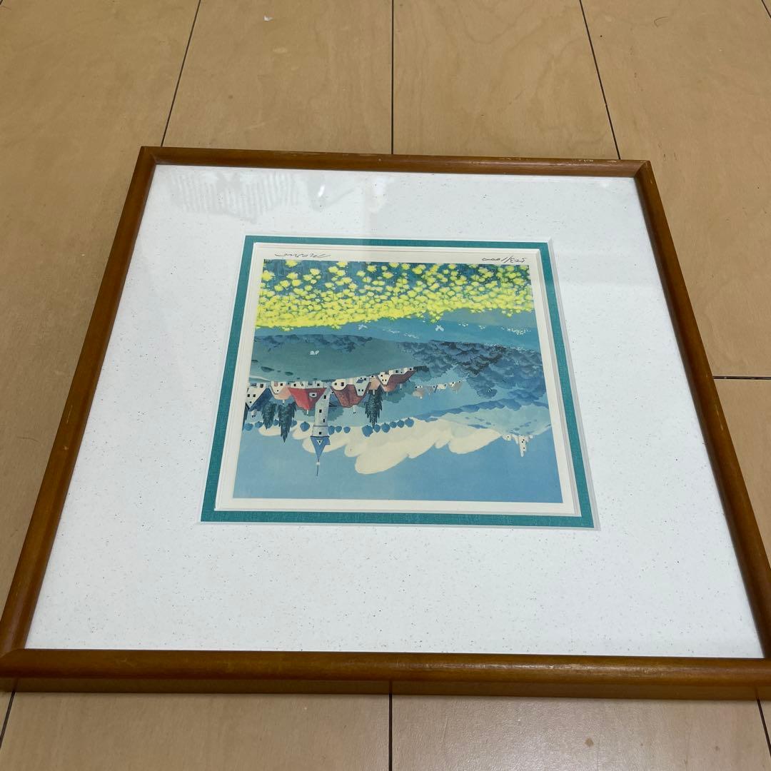 石山 毬緒　イシヤママリオ　花の咲く丘　版画