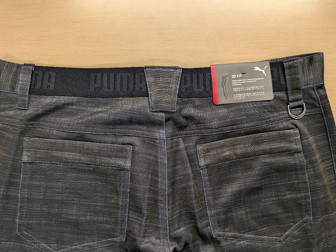 【新品・未使用】PUMA ストライプ ブラックパンツ