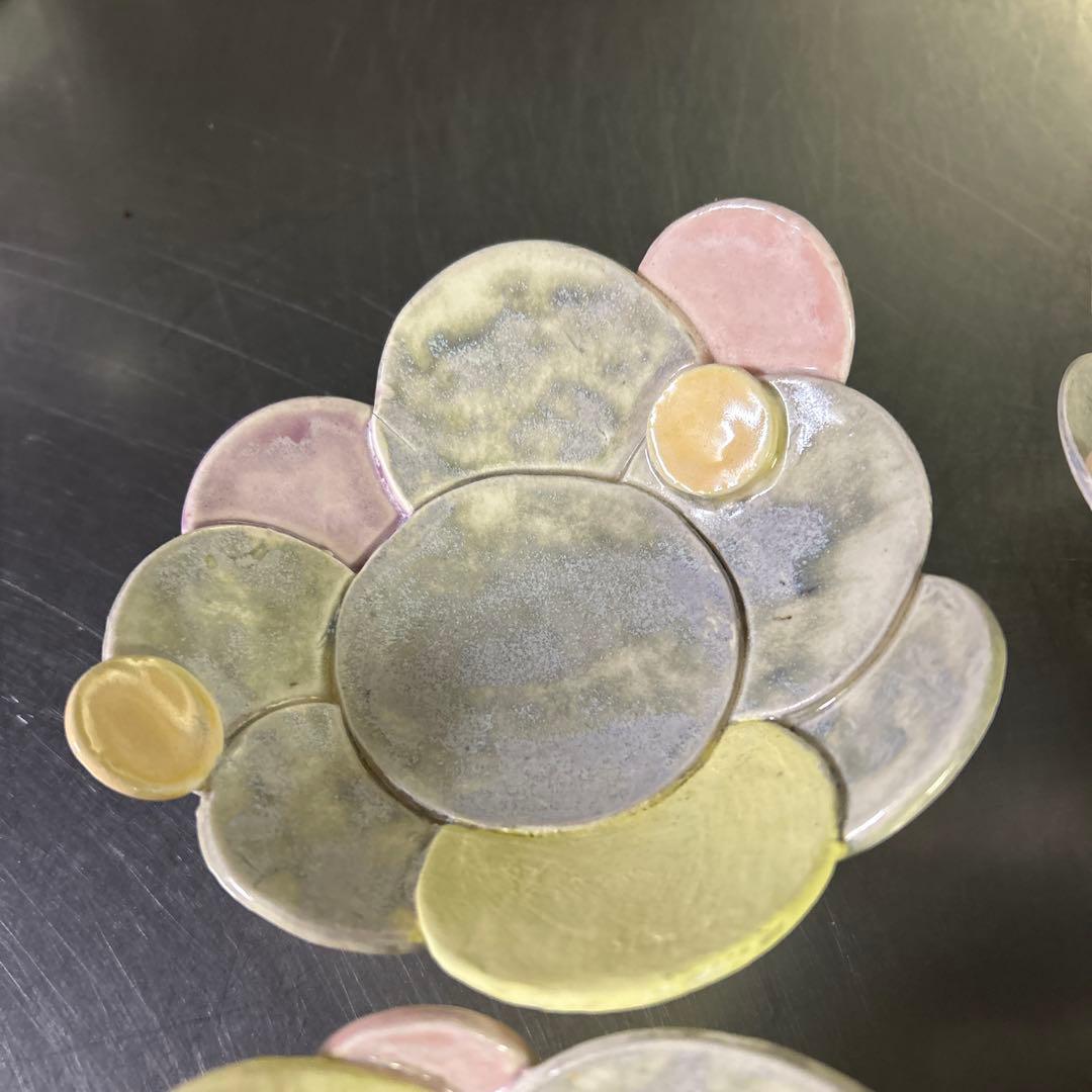 作家物陶器 小皿4枚セット カラフル