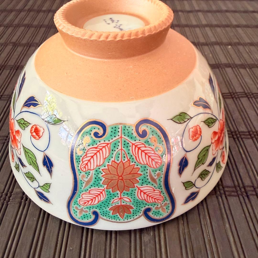 【未使用品】有田焼 南蛮絵変わり古伊万里 吉祥紋高級飯椀 茶碗揃 ご飯茶碗 ５客