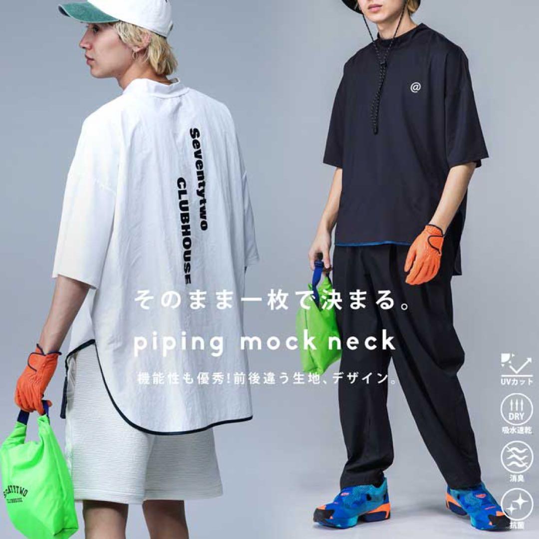新品タグ付＊ANTIQUA GOLF×STCH＊モックネックトップス LXL 黒