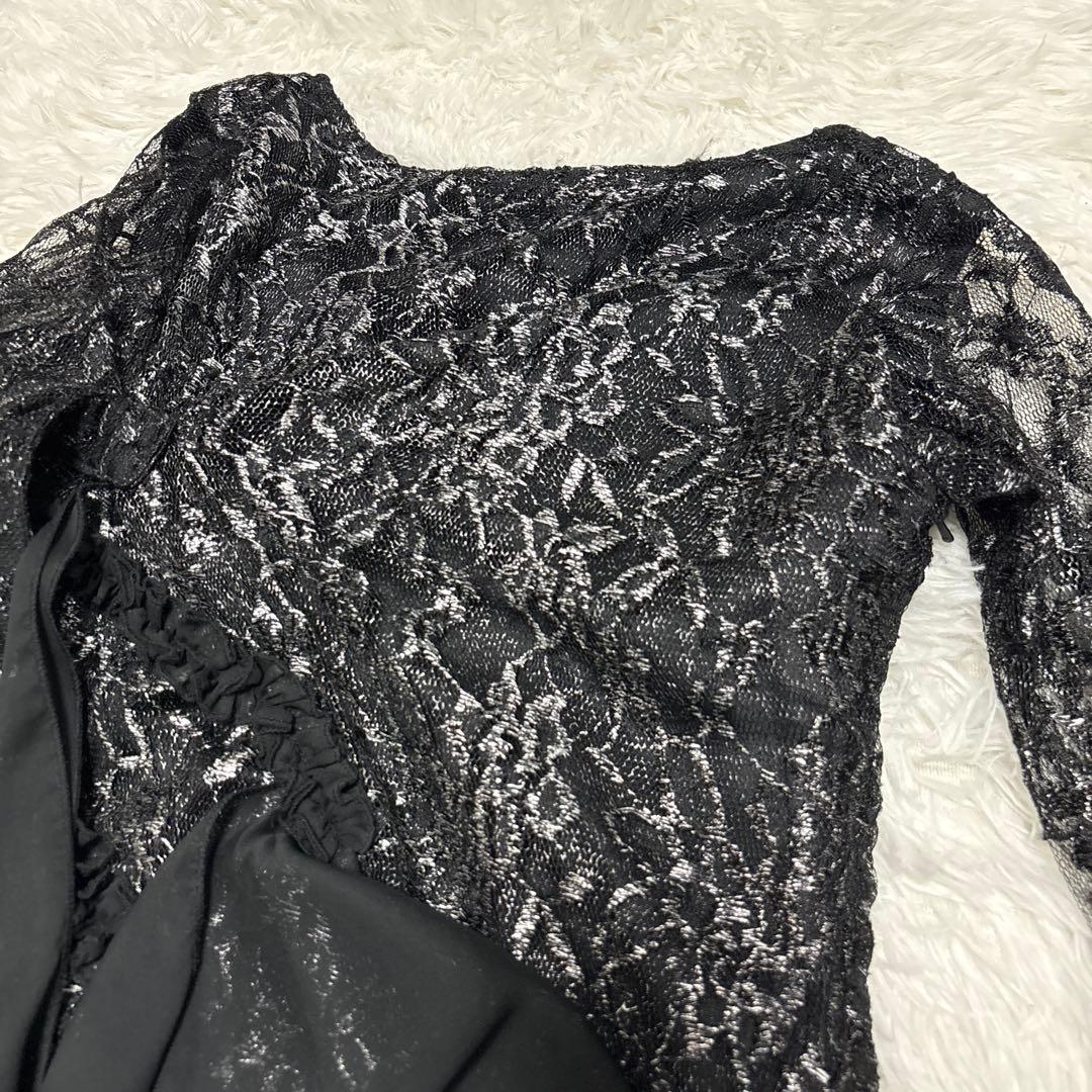 prima boutique 社交ダンス　ワンピース　黒　フリル　レース