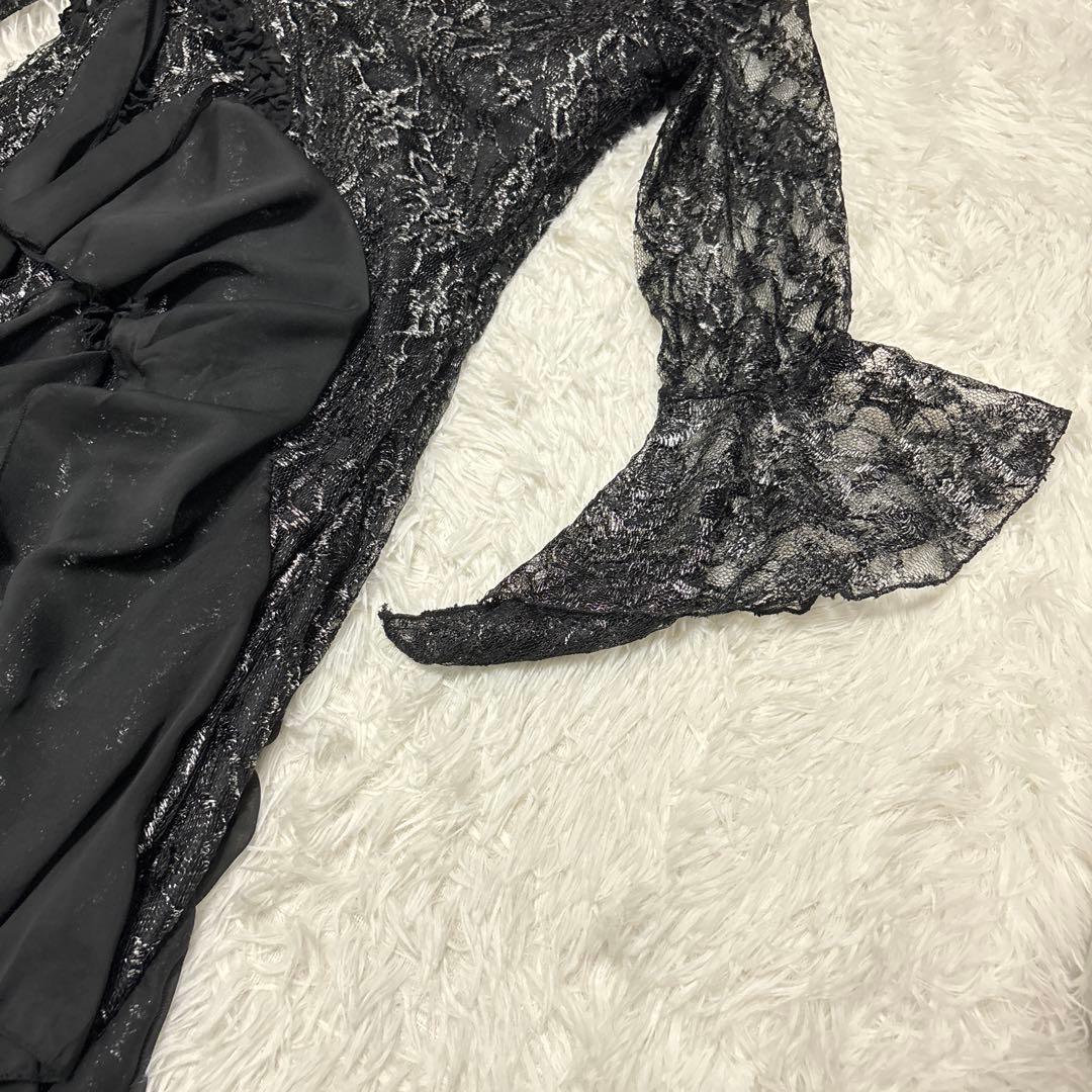 prima boutique 社交ダンス　ワンピース　黒　フリル　レース