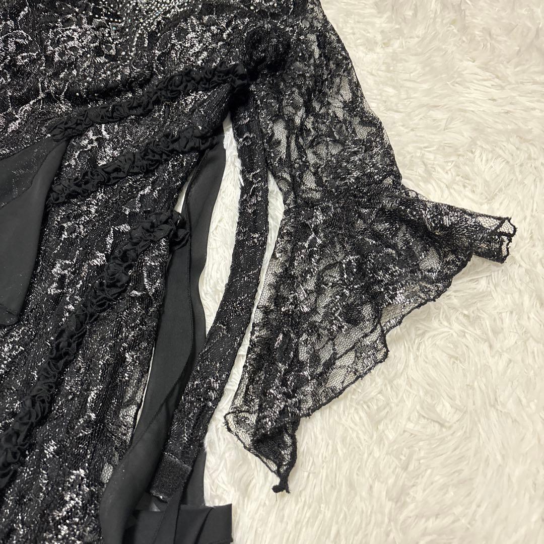 prima boutique 社交ダンス　ワンピース　黒　フリル　レース