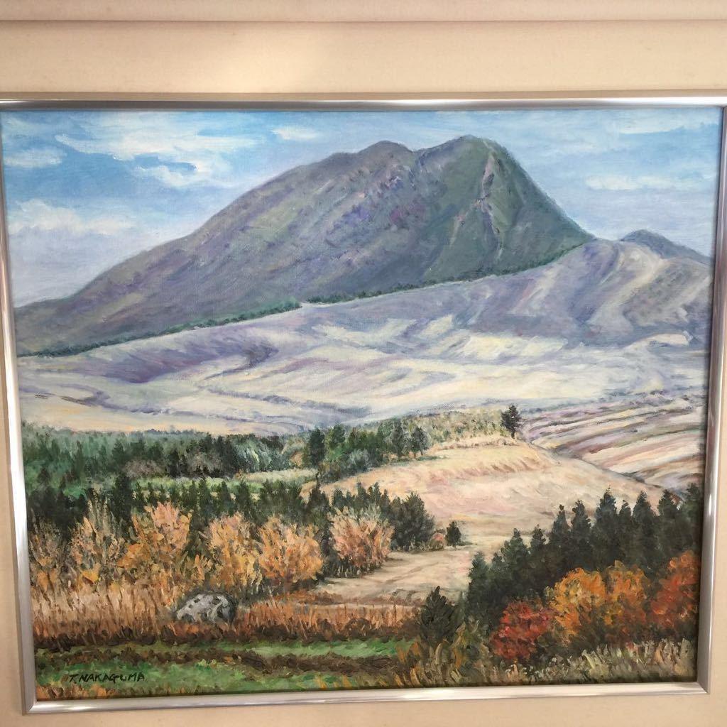 T.NAKAGUMA　山　油絵　油彩画　風景画　F10　額