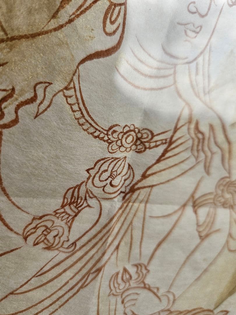 手描き 日本画 善光寺 奉開眼 肉筆 仏教美術 絵画 額装 宗教 菩薩観音