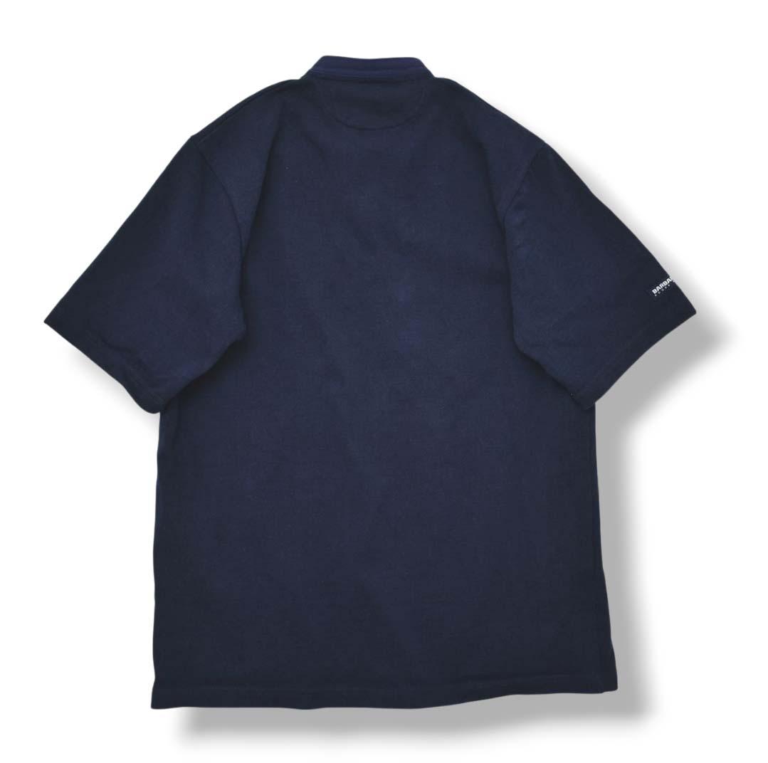 90sヴィンテージ カナダ製 バーバリアン バンドカラー ラガーシャツ XL 紺