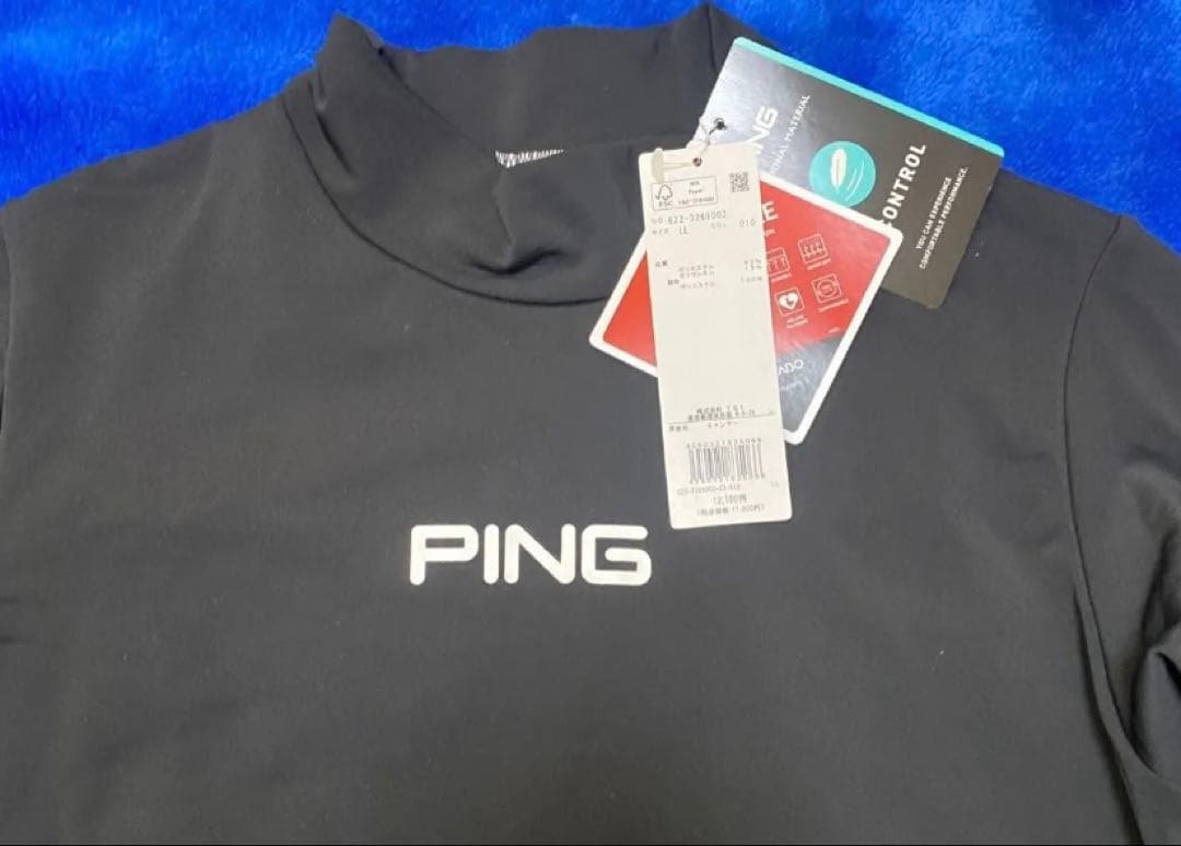 PING モックネック 長袖シャツ ブラック PHOENIXARIZONA LL