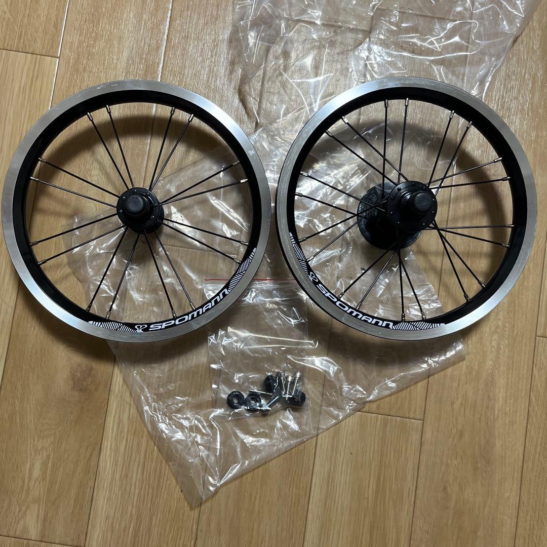 折りたたみ自転車用 ホイールセット 14インチ Vブレーキ シングルスピードハブ