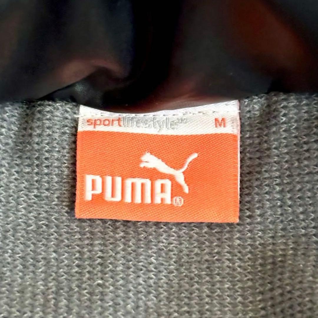 【美品】メンズ　PUMA フード付きロングダウンコート (M)￼ ブラック