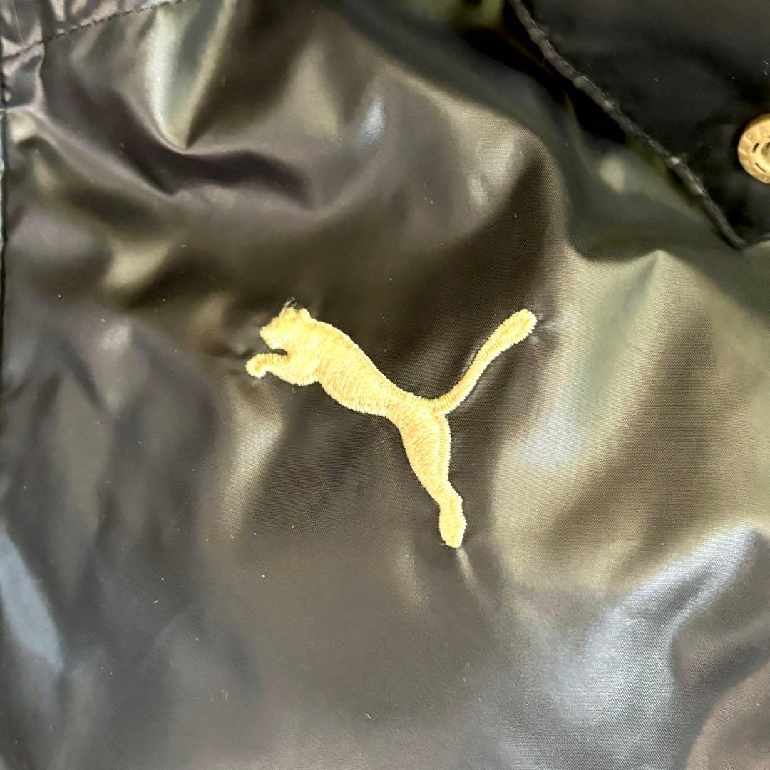 【美品】メンズ　PUMA フード付きロングダウンコート (M)￼ ブラック