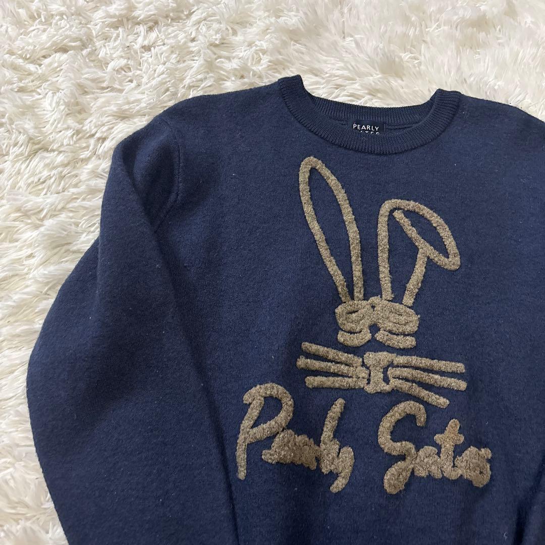 Pearly Gates ウサギ刺繍セーター ネイビー　サイズ1 ゴルフウェア