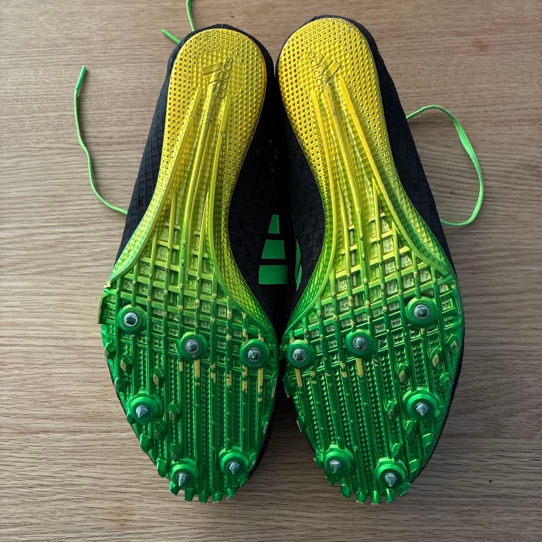 ADIDAS ADIZERO スパイクシューズ ブラック/グリーン
