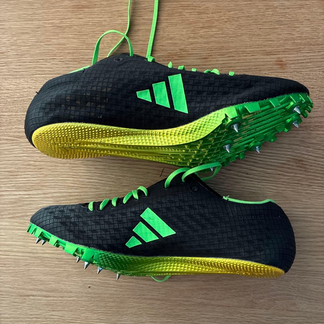 ADIDAS ADIZERO スパイクシューズ ブラック/グリーン