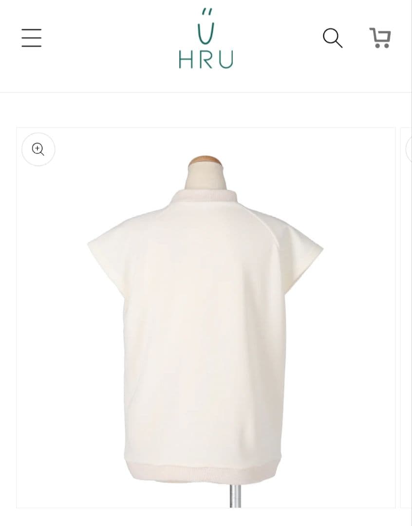 【新品】HRU・HIGH NECK RIB TOPS（OFFWHITE）