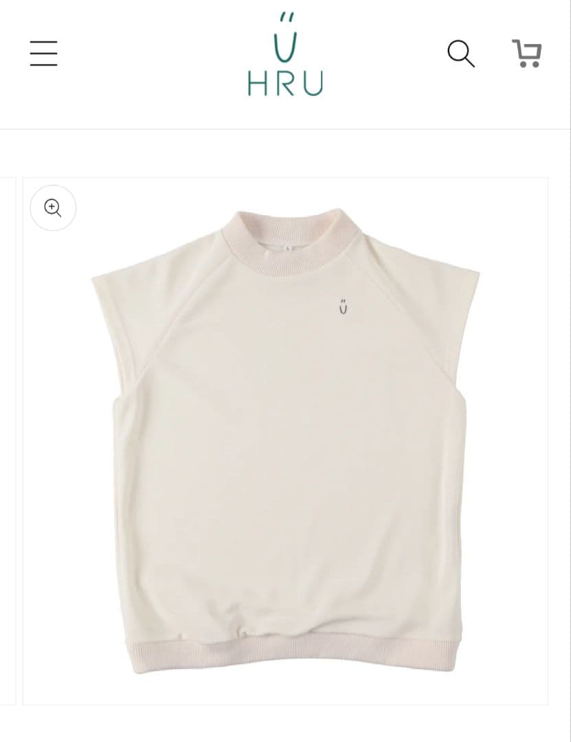 【新品】HRU・HIGH NECK RIB TOPS（OFFWHITE）