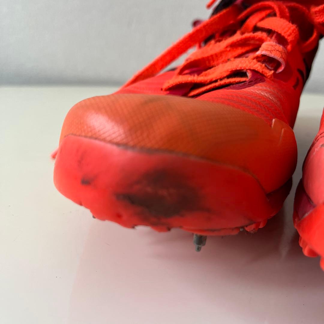 asics ハイカットスパイクシューズ 右投げ用27.5 オレンジ