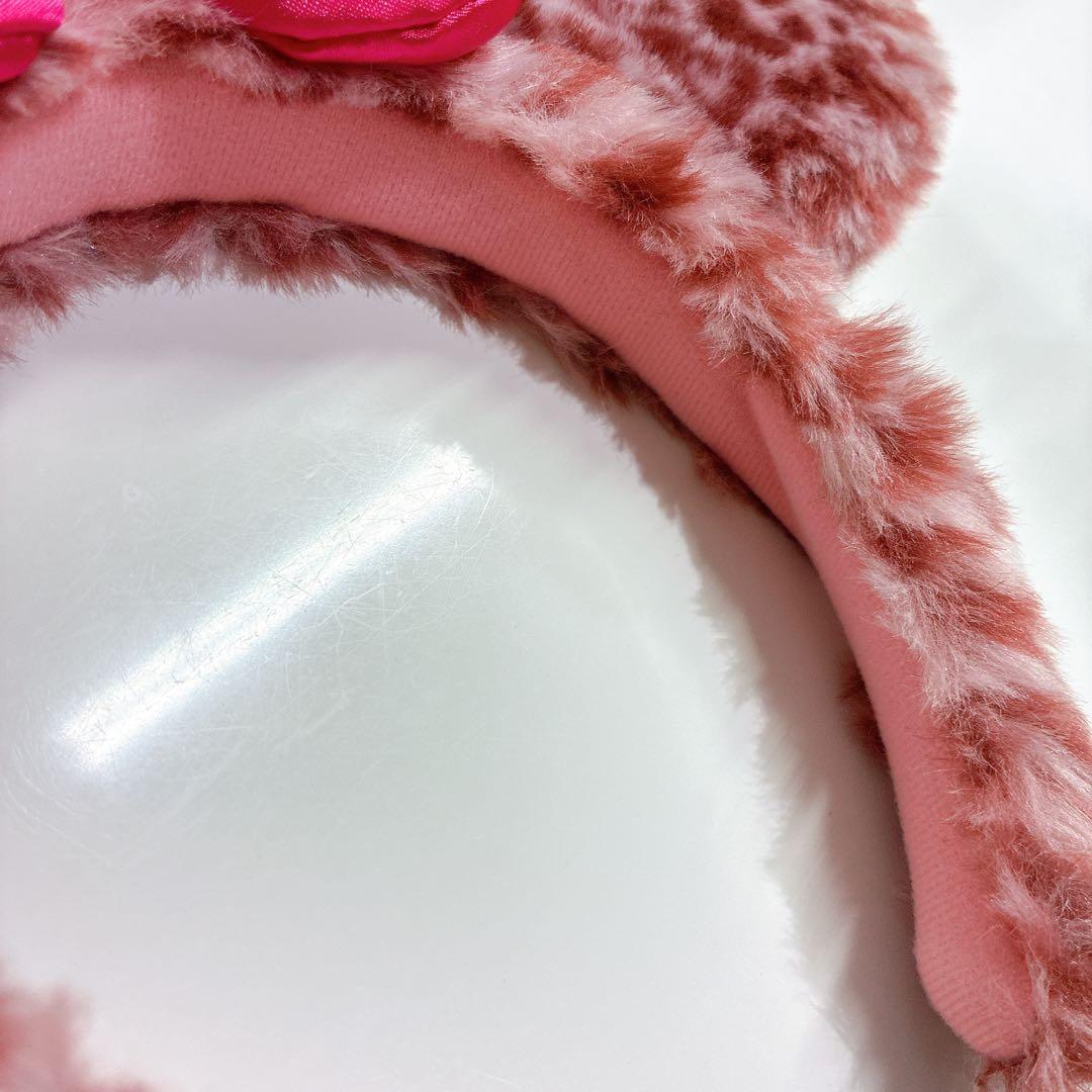 【美品】　廃盤　ディズニー公式　豹柄　カチューシャ　ミニー　ファー　ギャル
