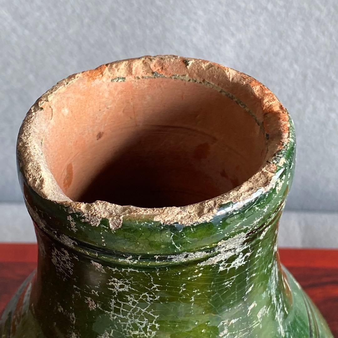 緑釉小壷　出土品　奈良時代〜平安時代　骨董品