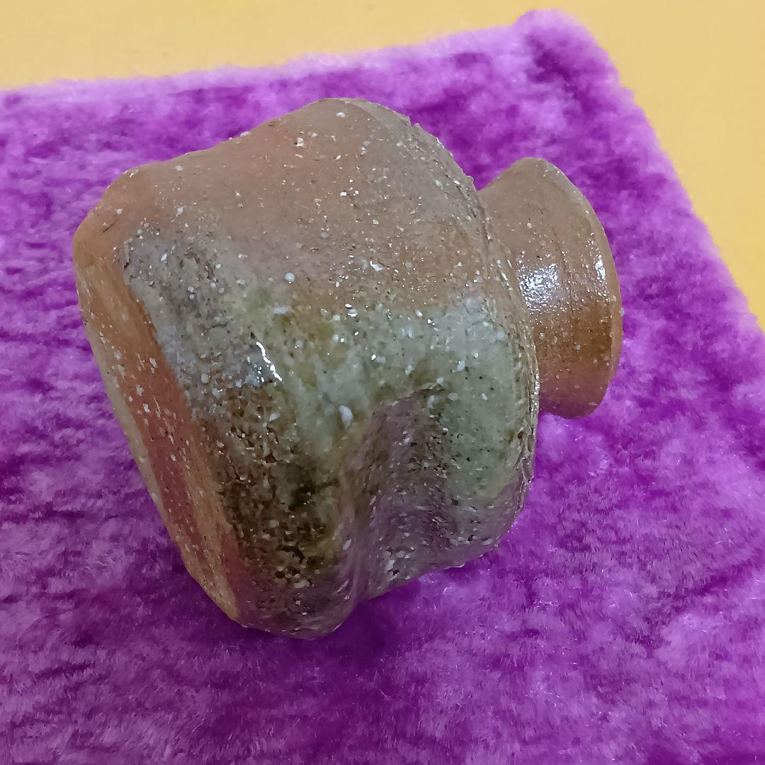 骨董品 信楽焼 蹲 花入 瑞峯造 共箱付 杉本瑞峯 茶道具 壁掛け花器 檜垣文
