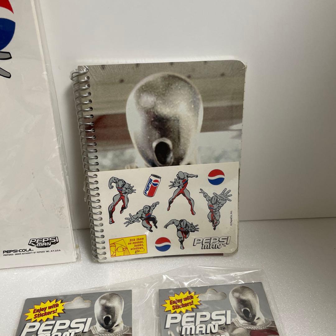 新品未使用 ペプシマン ノート 定規 ペン 消しゴム シール セット レア