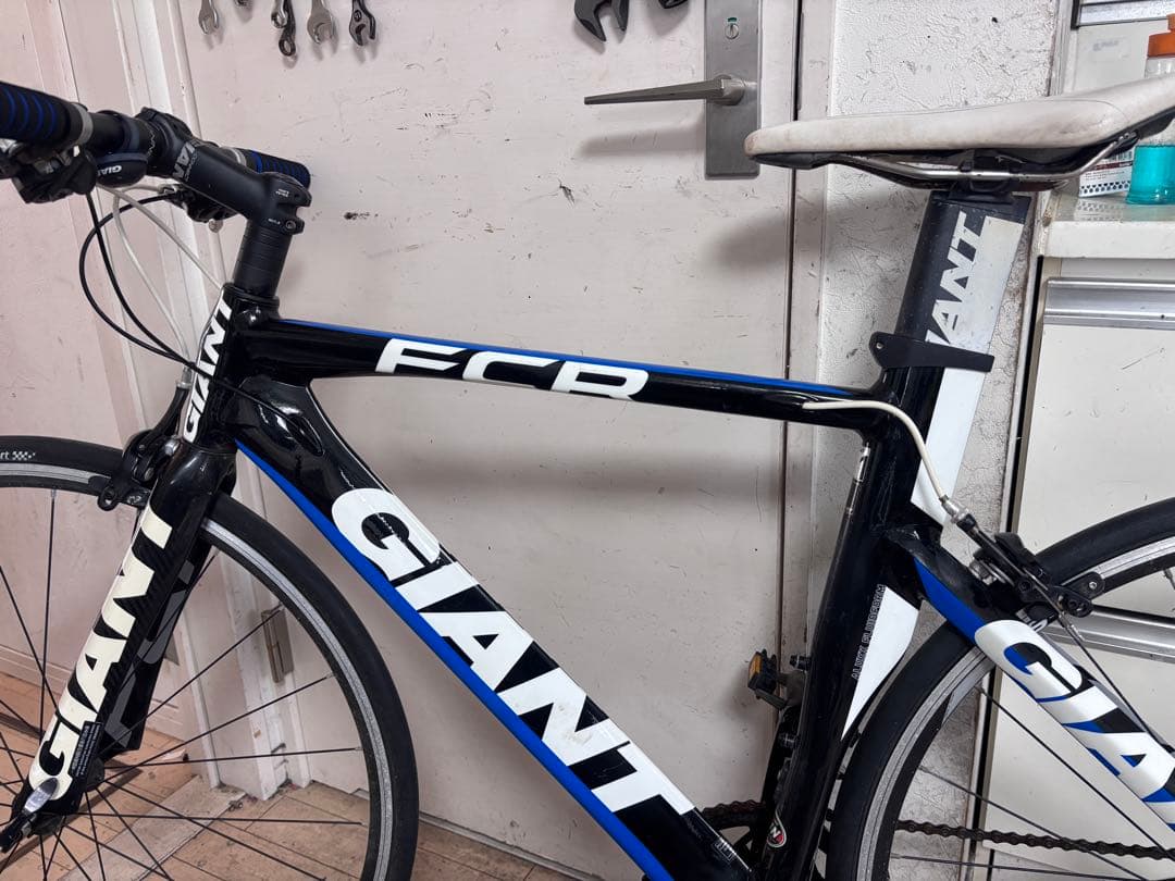 専用フレームセットGIANT-FCR-フラットバーロード ブラック/ブルー