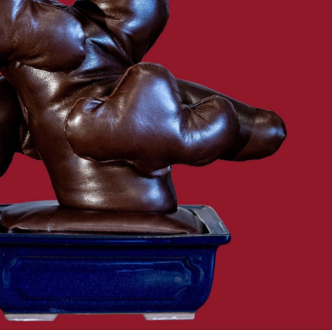 レザー盆栽　ダークブラウン　leather BONSAI No.01