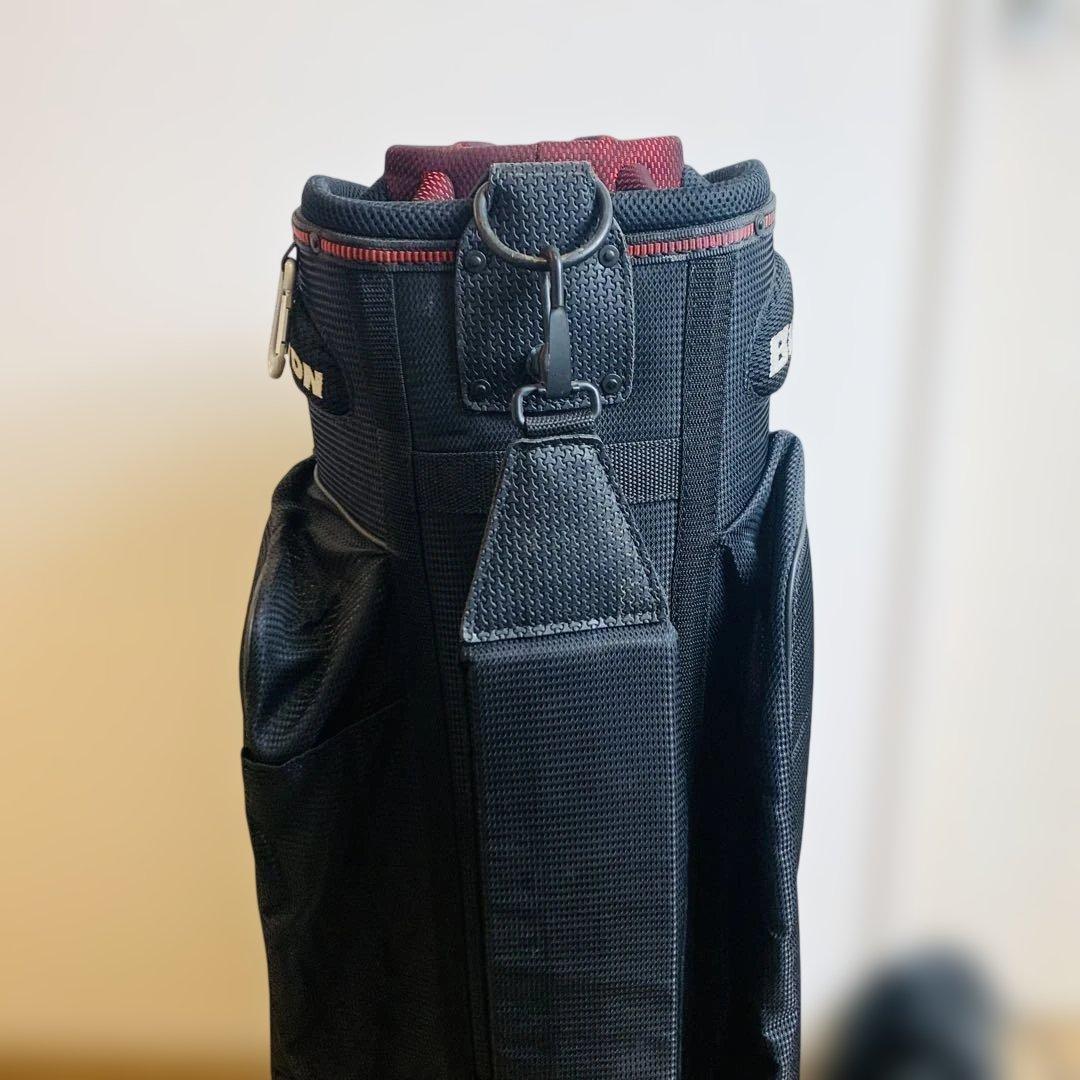 BURTON バートン ゴルフ キャディバッグ フード付き レッド ブラック