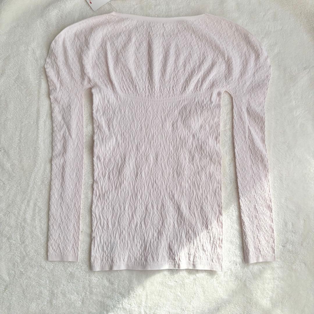 【新品】フェアリーレース長袖トップ ピンクM/ノーソーイングニット